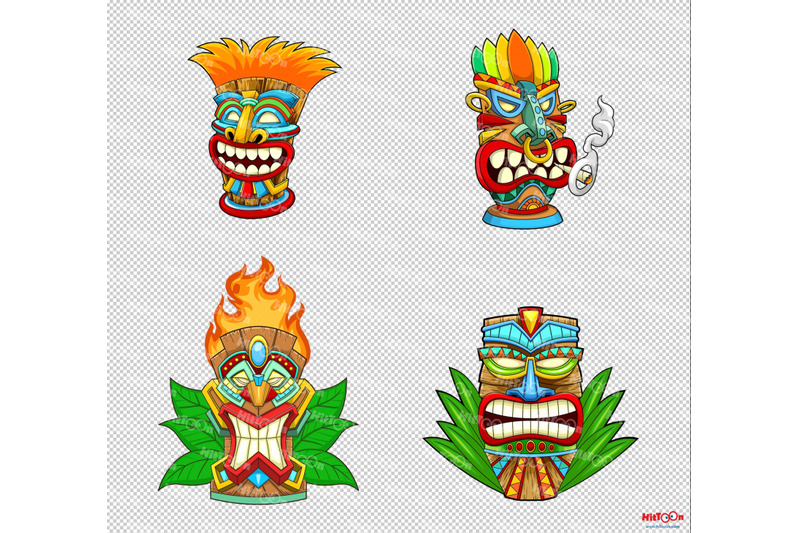 cartoon-tiki-masks