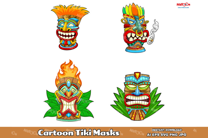 cartoon-tiki-masks