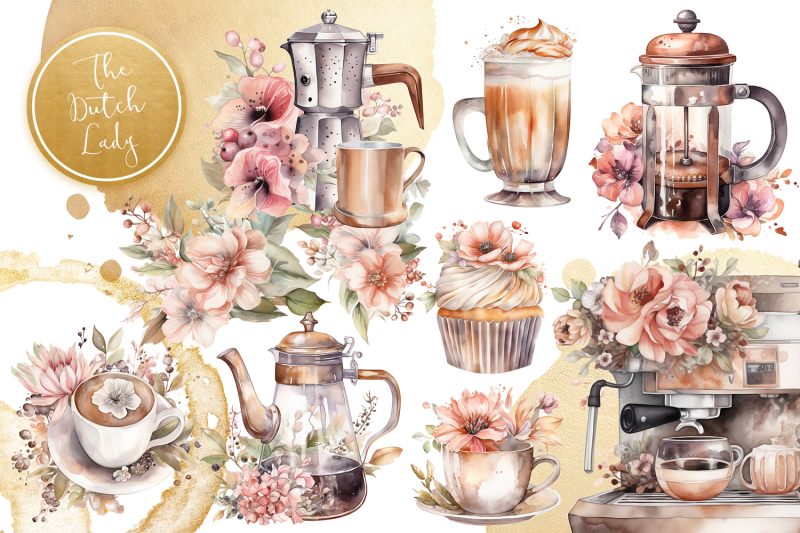 flower-barista-coffee-clipart-set