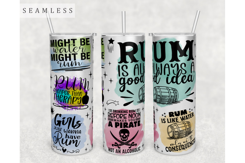 rum-quotes-tumbler-wrap-20-oz-skinny-tumbler-sublimation-design