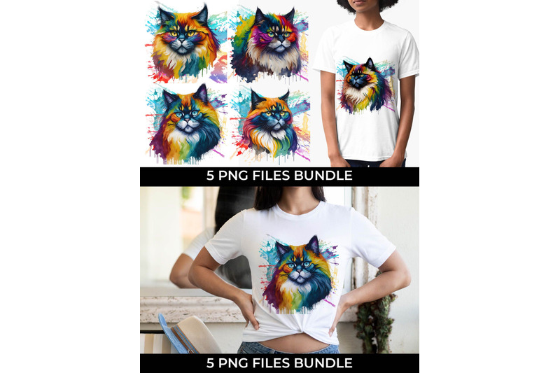 rainbow-himalayan-cat-watercolor-bundle