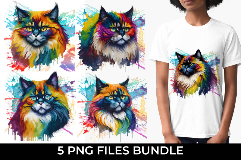 rainbow-himalayan-cat-watercolor-bundle