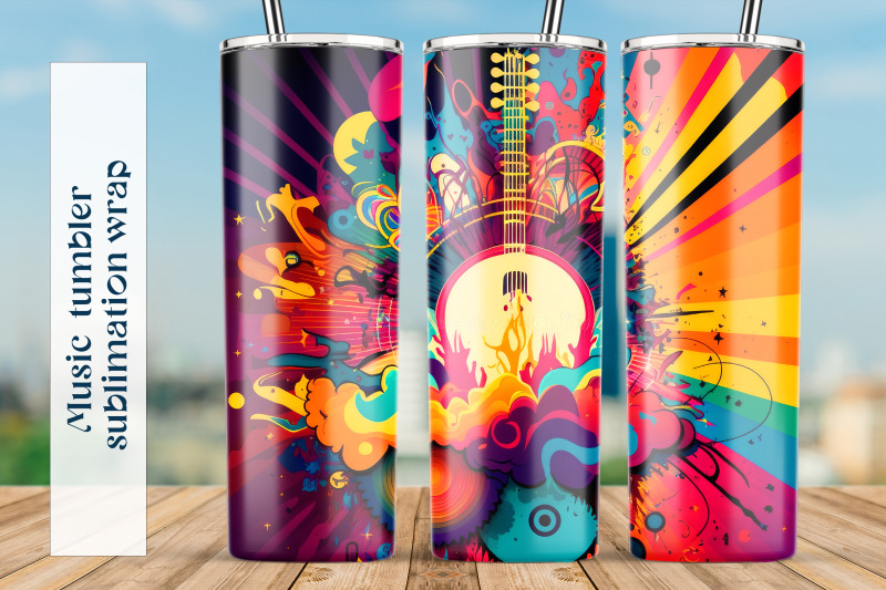 summer-tumbler-sublimation-png-music-tumbler-wrap-design