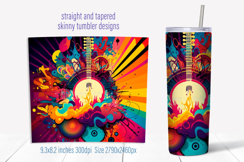 summer-tumbler-sublimation-png-music-tumbler-wrap-design