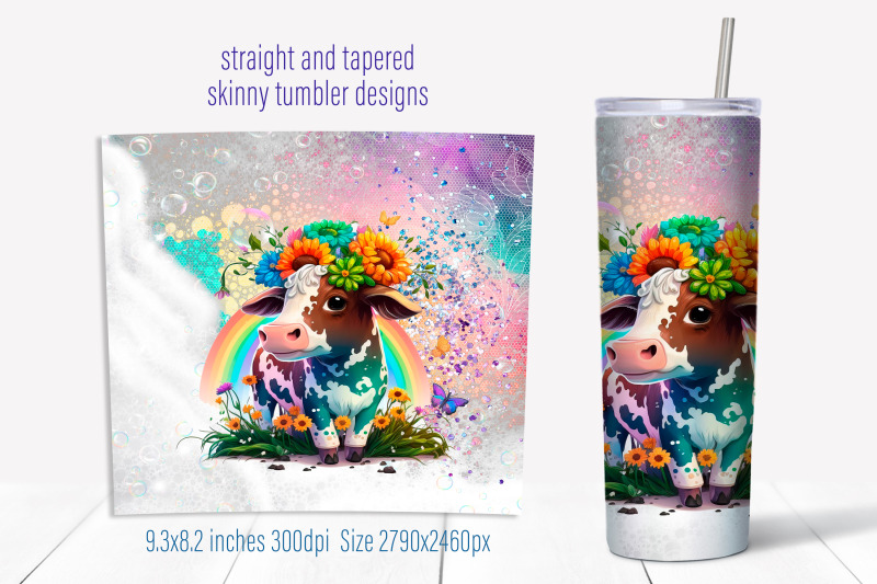 cow-tumbler-sublimation-png-rainbow-tumbler-wrap-design