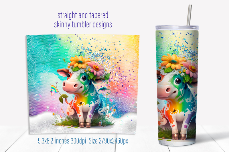 cow-tumbler-sublimation-png-rainbow-tumbler-wrap-design