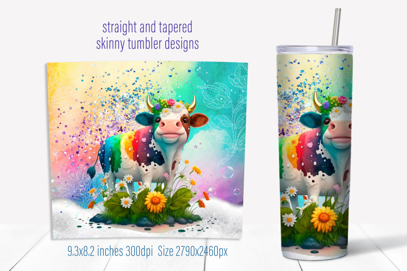 cow-tumbler-sublimation-png-rainbow-tumbler-wrap-design