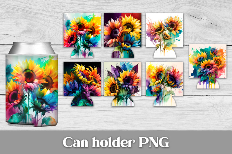 Can Holder Sublimation | Sunflower Can Cooler By Svetana Studio