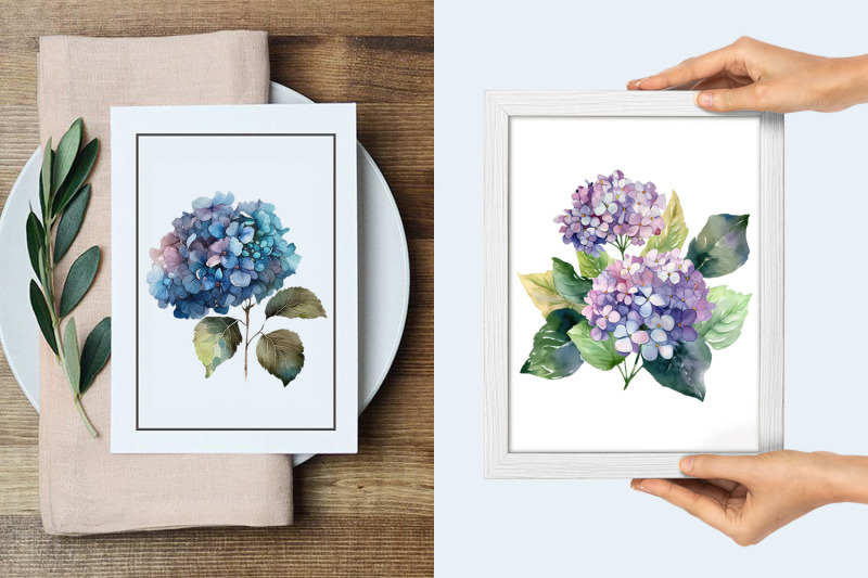 hydrangea-clipart-blue-watercolor-flowers