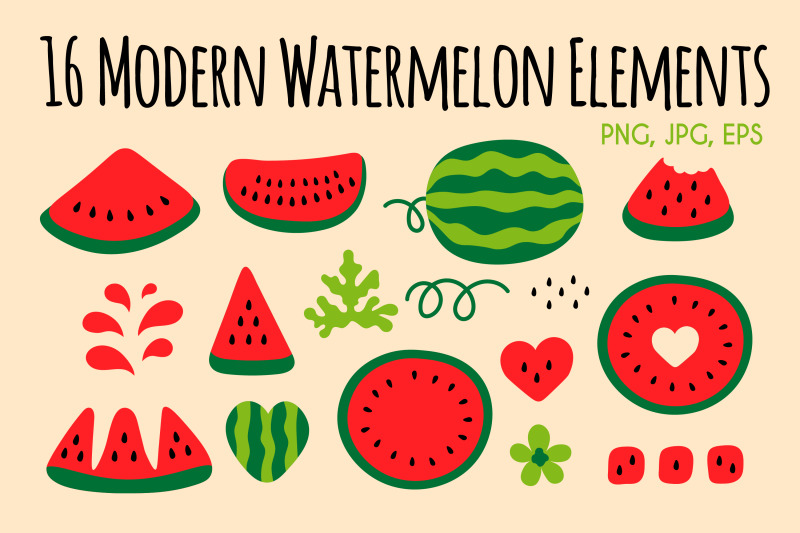 summer-watermelon-elements-clipart