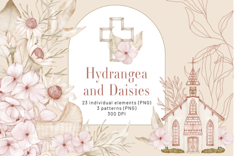 hydrangea-daisies-clipart-flowers-pattern