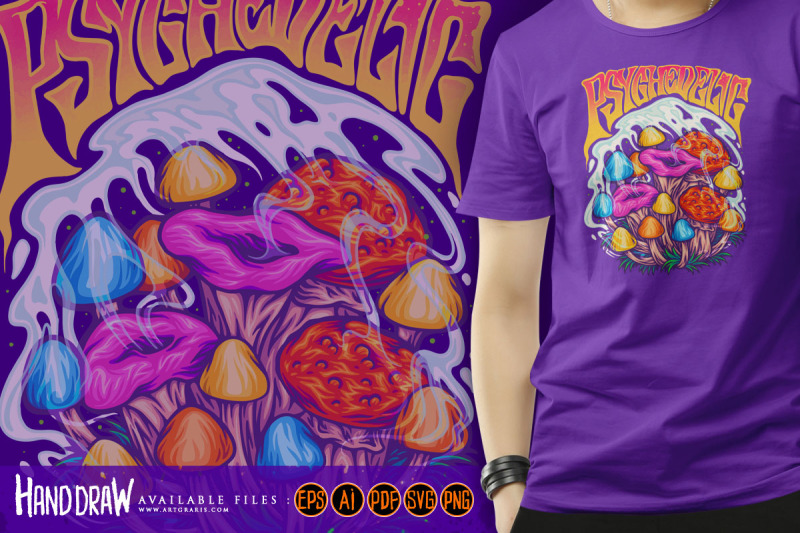 magic-mushroom-psychedelic-plant-trippy-logo-illustrations