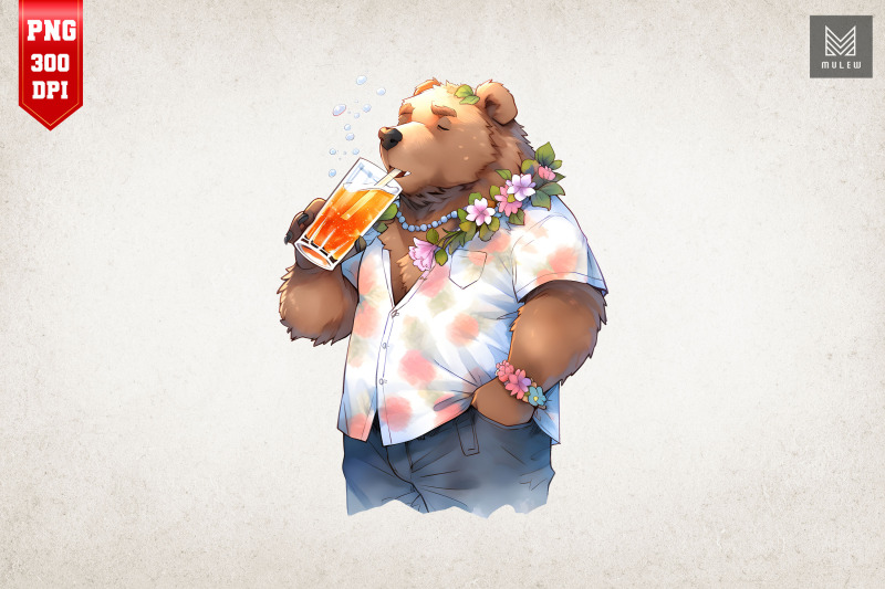 cute-bear-drinking-summertime-bundle