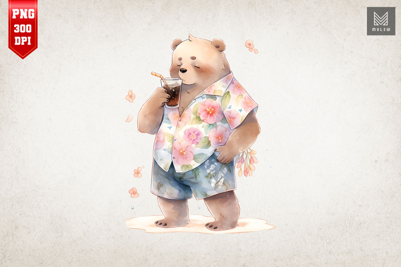 cute-bear-drinking-summertime-bundle