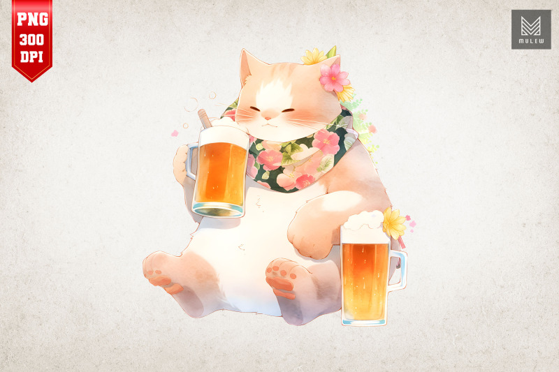 cute-cat-drinking-summertime-bundle