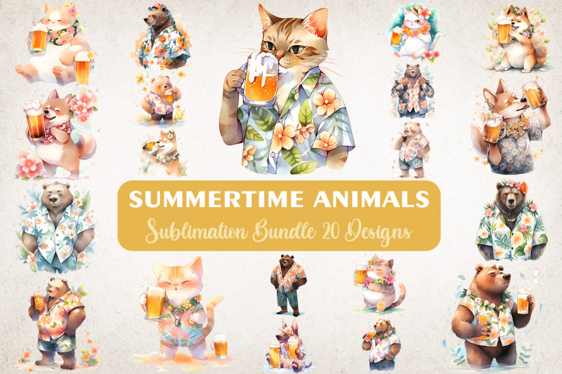 summertime-animals-drinking-bundle