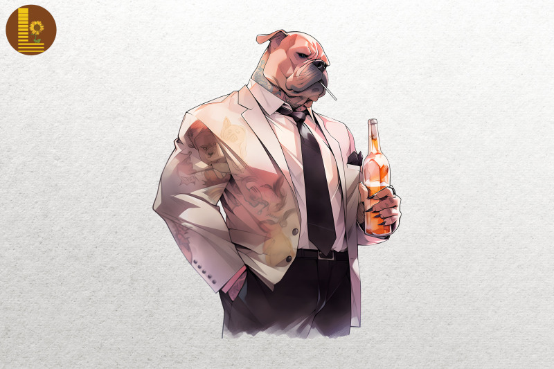 gangster-father-dog-drinking-watercolor-bundle