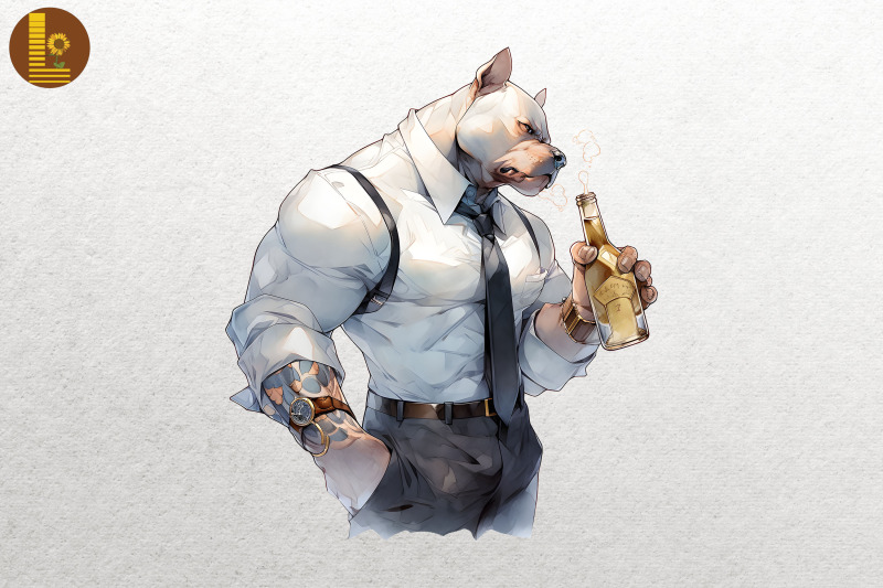 gangster-father-dog-drinking-watercolor-bundle