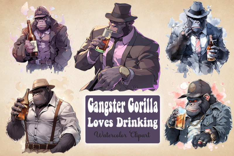 gangster-father-gorilla-drinking-bundle