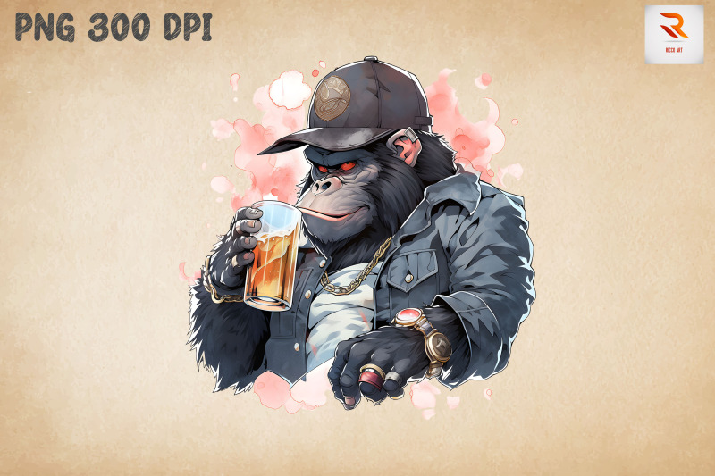 gangster-father-gorilla-drinking-bundle