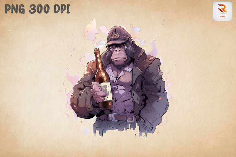 gangster-father-gorilla-drinking-bundle