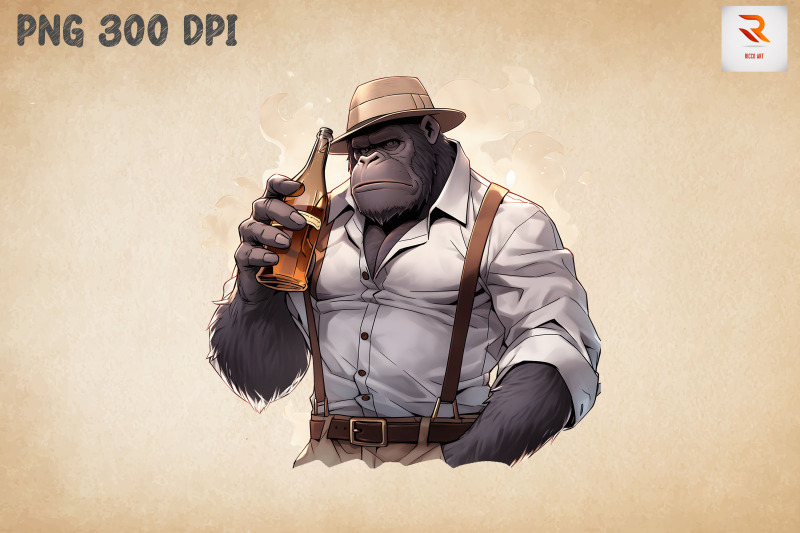 gangster-father-gorilla-drinking-bundle