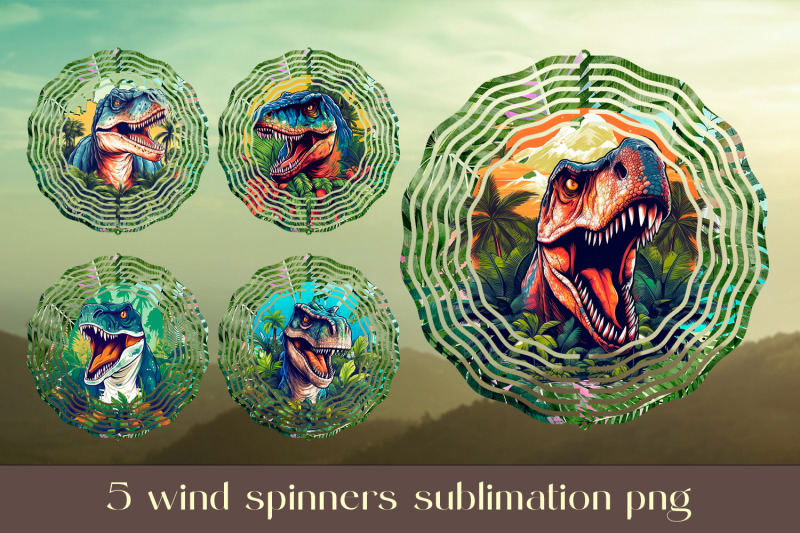dinosaur-wind-spinner-sublimation-animal-wind-spinner-design