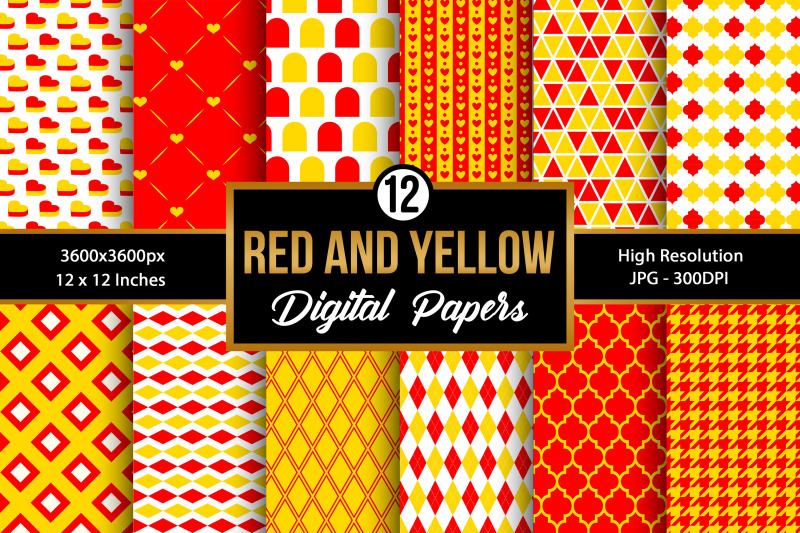 red-and-yellow-seamless-pattern-digital-papers