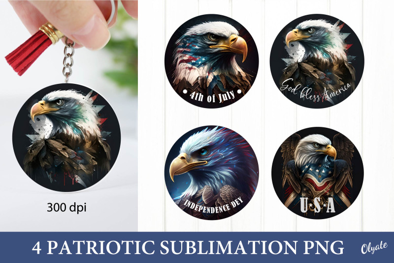 patriotic-eagle-keychain-png-eagle-keychain-sublimation