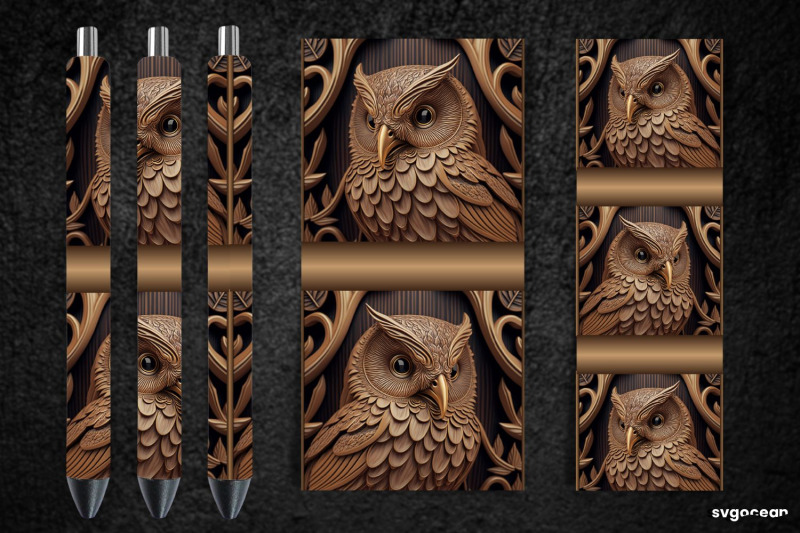 tooled-leather-owl-pen-wraps-sublimation-bundle