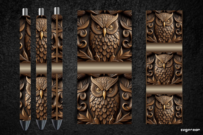 tooled-leather-owl-pen-wraps-sublimation-bundle