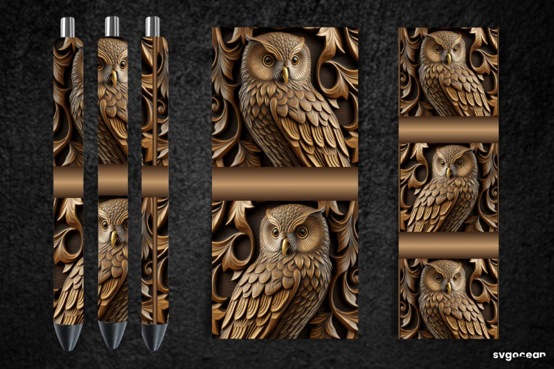 tooled-leather-owl-pen-wraps-sublimation-bundle