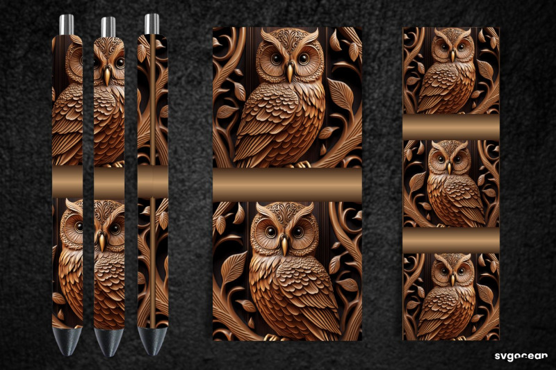 tooled-leather-owl-pen-wraps-sublimation-bundle