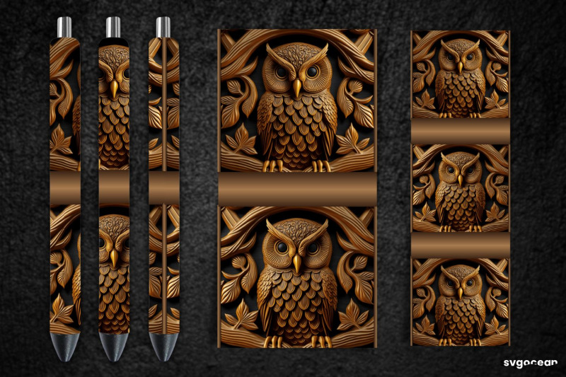 tooled-leather-owl-pen-wraps-sublimation-bundle