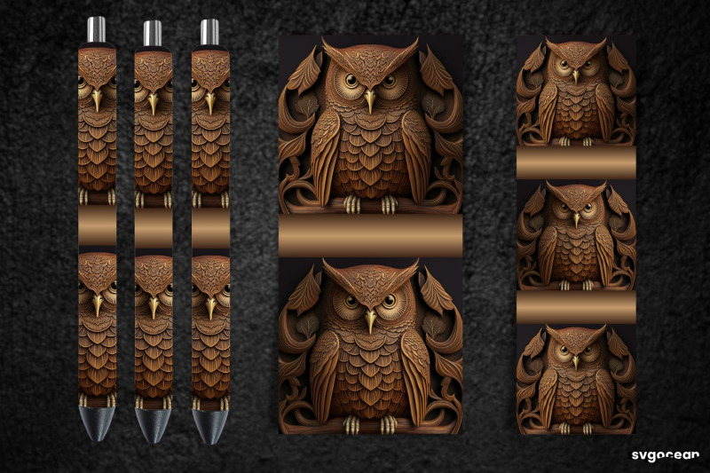 tooled-leather-owl-pen-wraps-sublimation-bundle