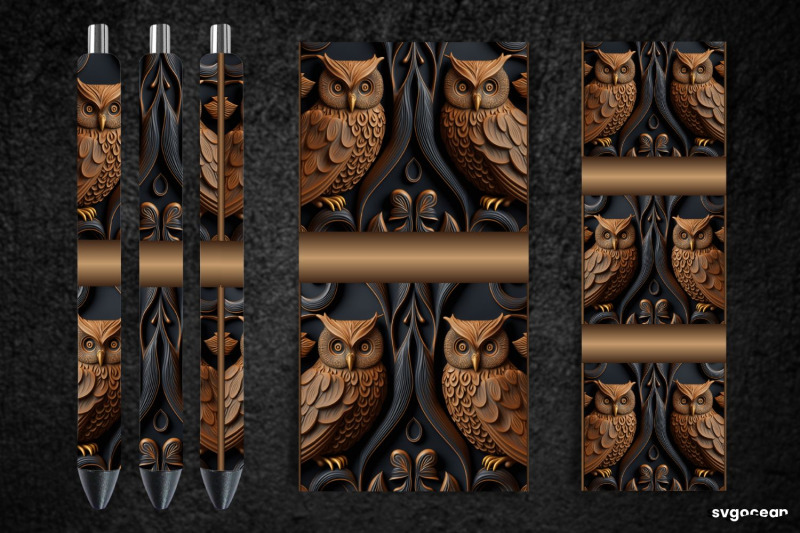 tooled-leather-owl-pen-wraps-sublimation-bundle