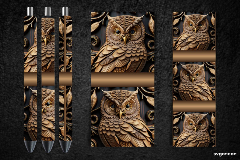 tooled-leather-owl-pen-wraps-sublimation-bundle