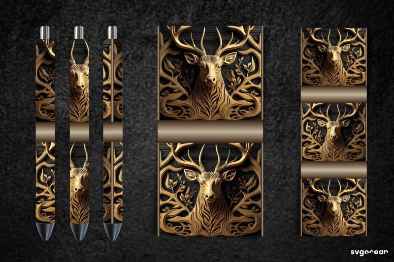 tooled-leather-deer-pen-wraps-sublimation-bundle