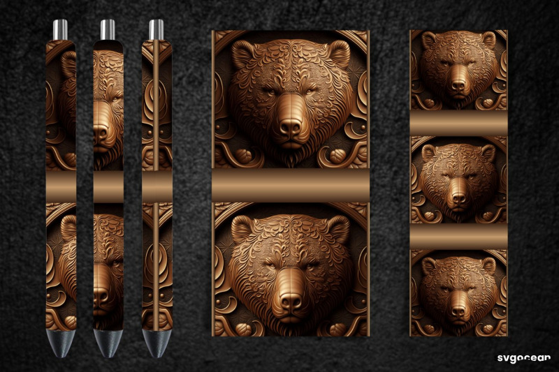 tooled-leather-bear-pen-wraps-sublimation-bundle