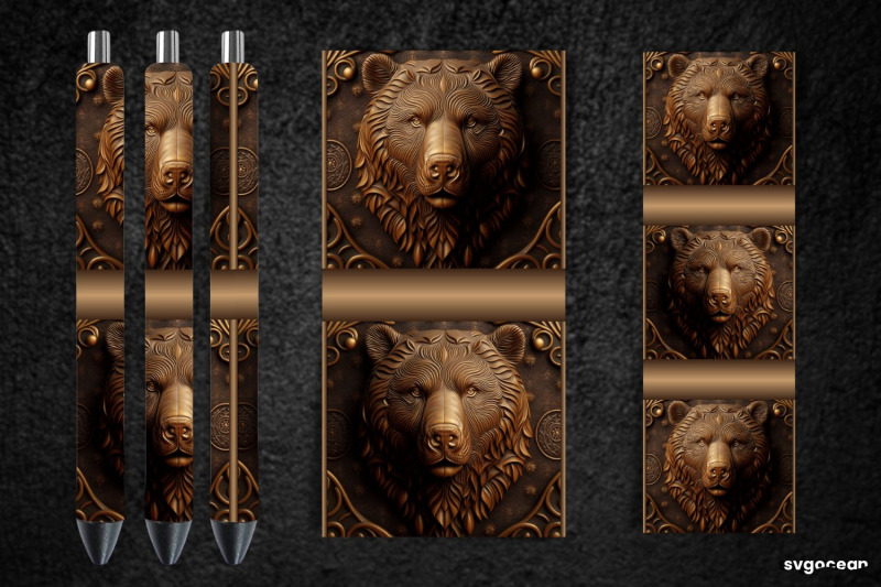 tooled-leather-bear-pen-wraps-sublimation-bundle