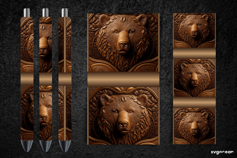 tooled-leather-bear-pen-wraps-sublimation-bundle