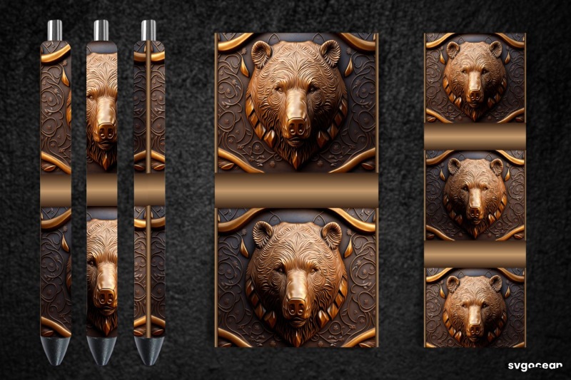 tooled-leather-bear-pen-wraps-sublimation-bundle