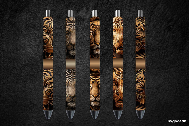 tooled-leather-tiger-pen-wraps-sublimation-bundle