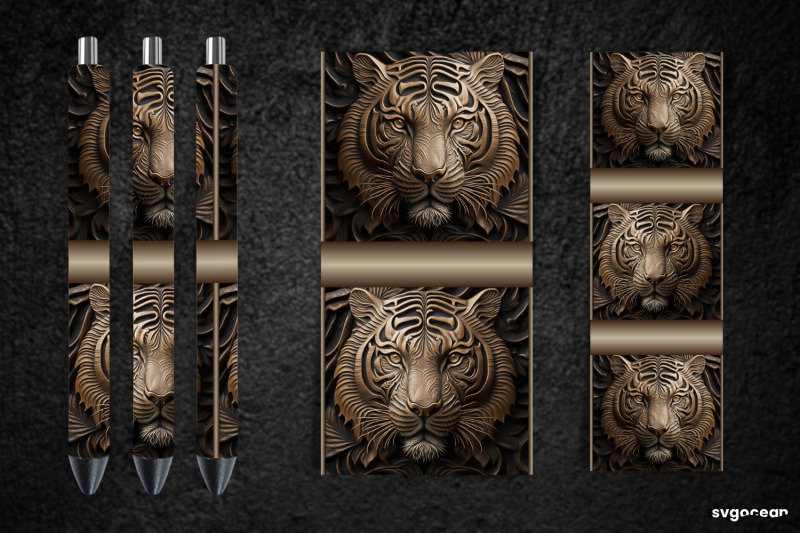 tooled-leather-tiger-pen-wraps-sublimation-bundle