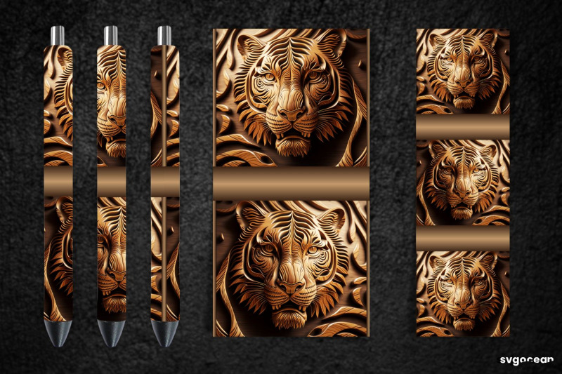 tooled-leather-tiger-pen-wraps-sublimation-bundle