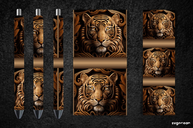 tooled-leather-tiger-pen-wraps-sublimation-bundle