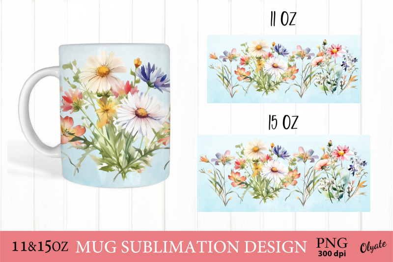 wildflowers-mug-sublmation-design-flower-mug-wrap-png