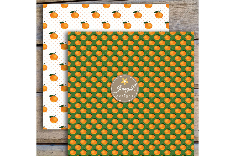 tangerines-digital-papers-and-tangerine-fruit-clipart
