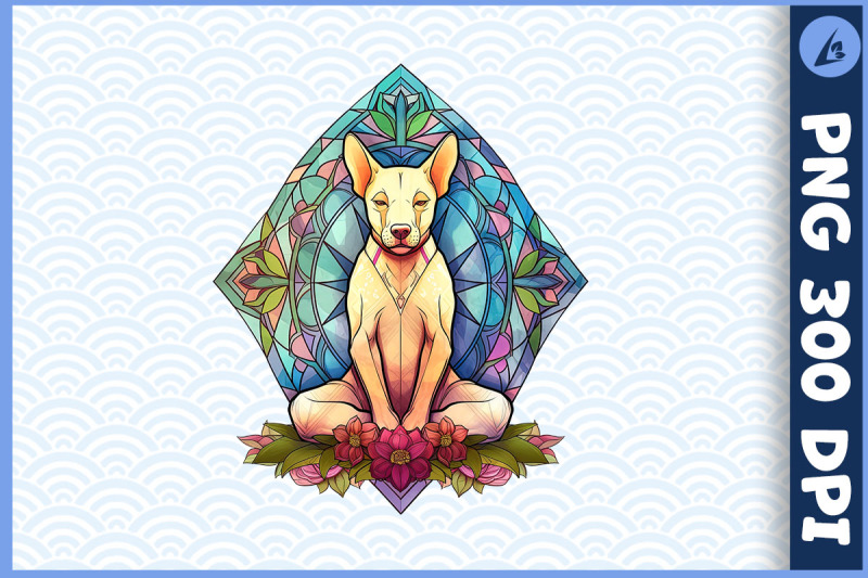 floral-dog-yoga-pose-stained-glass