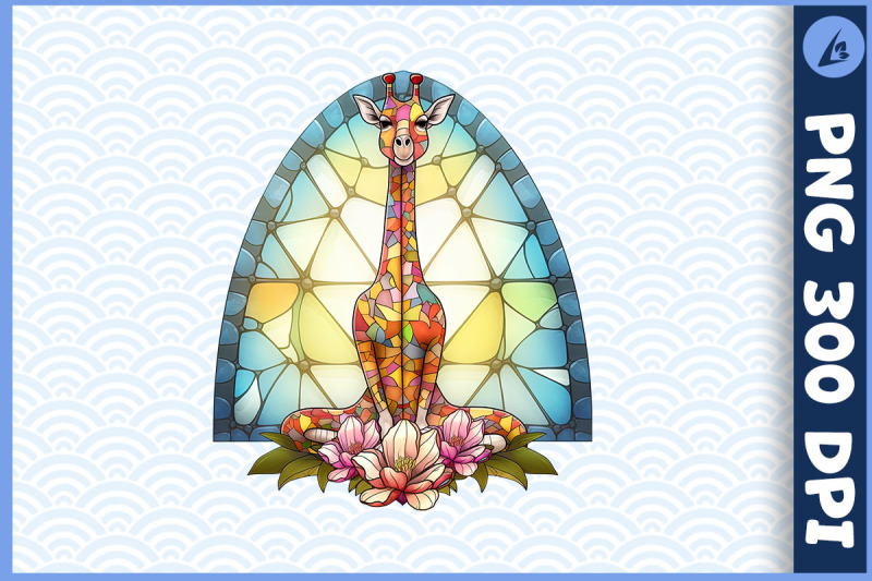 floral-giraffe-yoga-pose-stained-glass